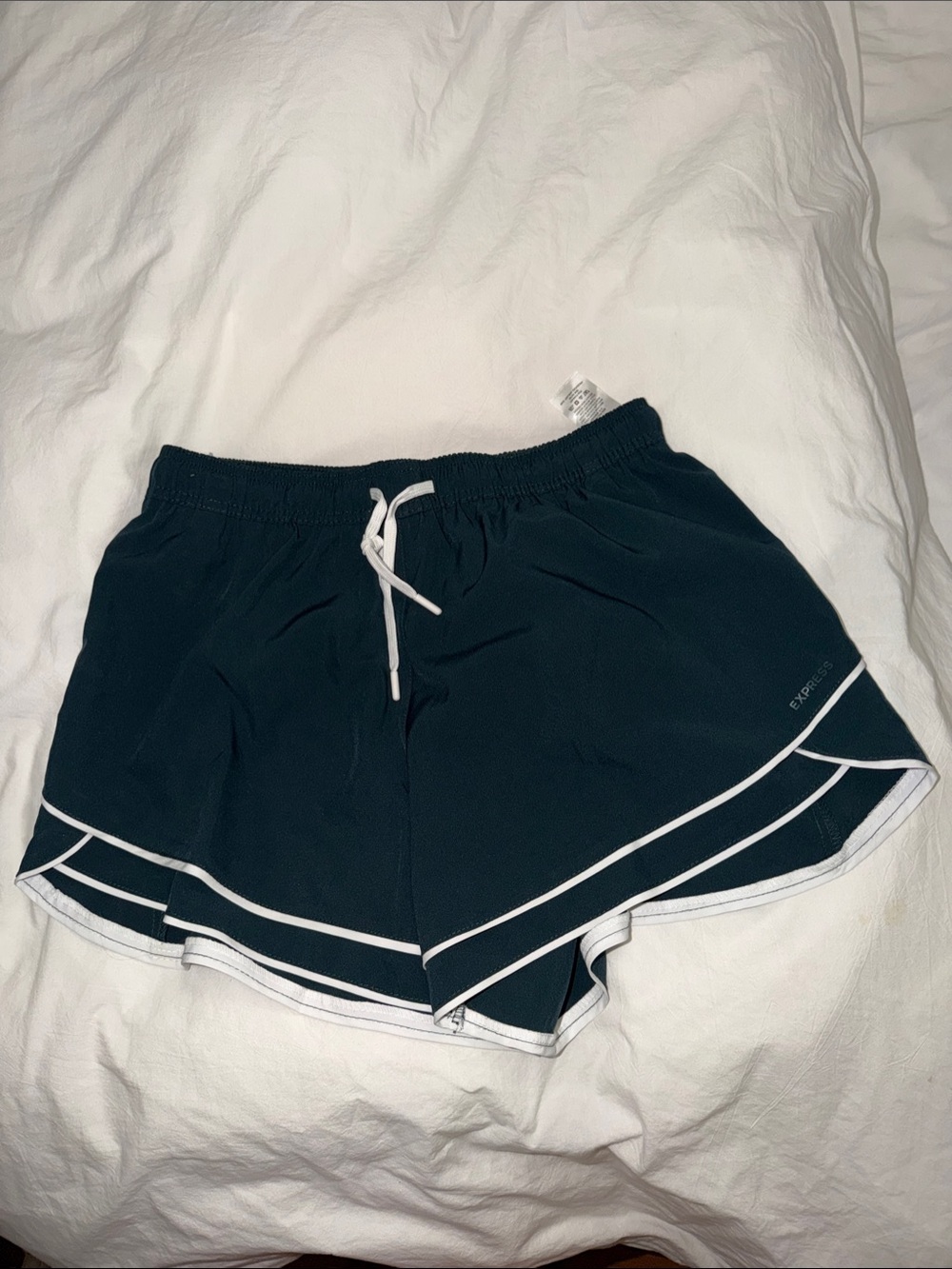 Express Women’s Emerald Shorts with White Piping